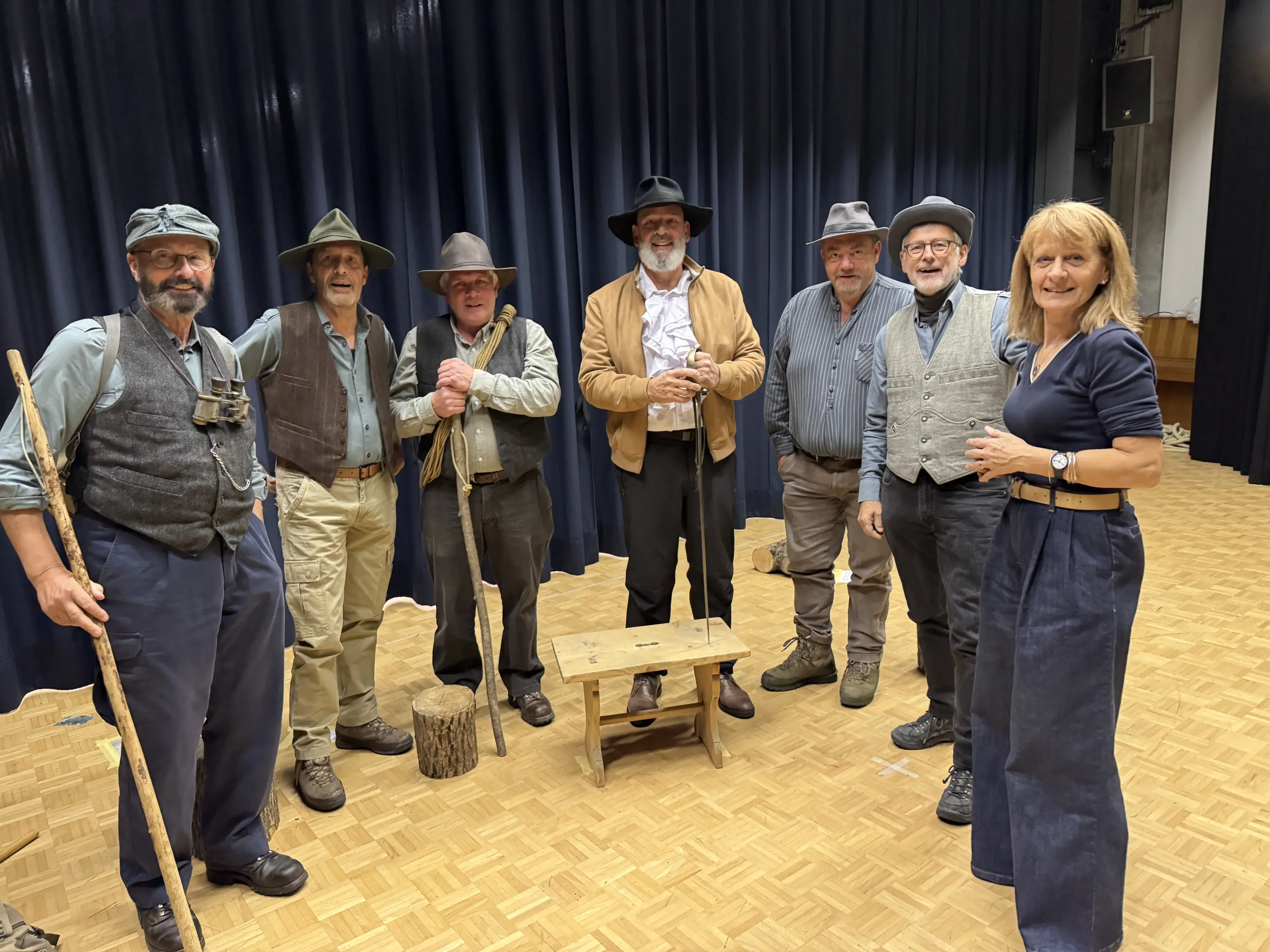 protagonisti della scena "Tumee e i cacciadur"